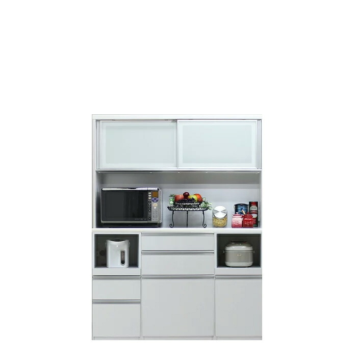 キッチンボード 食器棚 サイドボード カップボード オープンボード ロータイプ 幅140cm 木目 ハイグロス ホワイト ブラウン 鏡面 モイス サイレントクローズ セミオーダー コンセント 大川家具 日本製 国産|STファニチャー