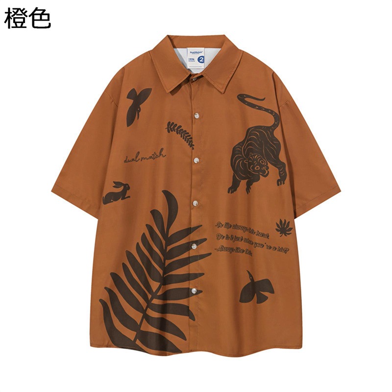 男女兼用 カップル アロハシャツ 開襟シャツ メンズ 花柄シャツ 五分袖 半袖 通気性 個性 韓国風 ゆったり 吸汗速乾 カジュアル おしゃれ 軽量 夏 普段着 お出掛け ビーチ 通学 青年 通勤