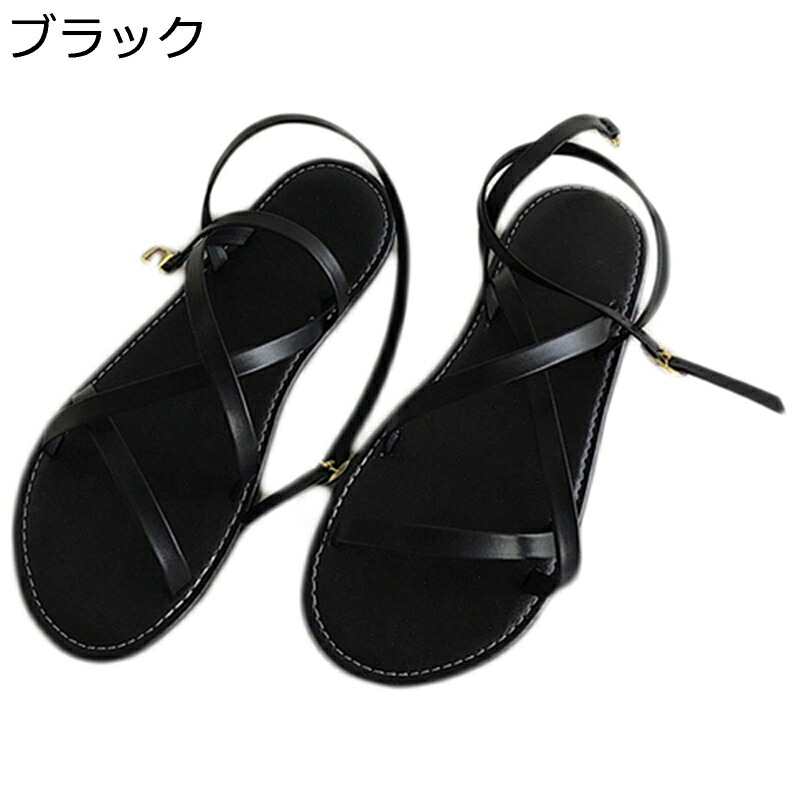 フラットサンダル ローマ シンプル 韓国風 サンダル レディース ストラップサンダル 夏 ビーサン ラウンドトゥ ビーチサンダル デイリー 通勤通学 アウトドア 水遊び 歩きやすい コンフォート