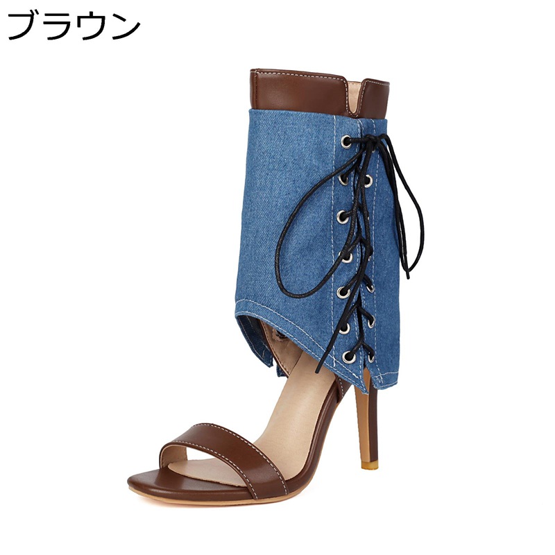 ブーツサンダル サマーブーツ レディース セパレートサンダル ハイヒール 10.5cm 美脚効果 夏靴 ブーティー 短靴 レースアップ 快適 大きいサイズ 身長アップ ブーサン 街着 アウトドア|FUKUOKA ストアサービス