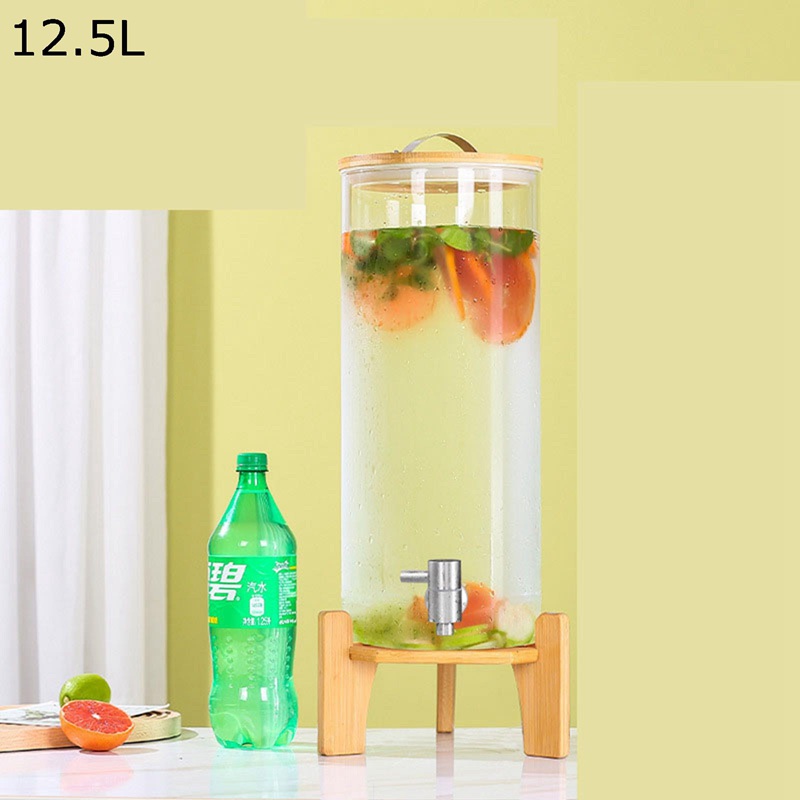 ドリンクサーバー 冷水筒 大容量 ガラスジャグ 貯蔵タンク 果実酒瓶 ドリンクピッチャー ステンレス製の蛇口 耐熱耐冷 飲料ディスペンサー お茶ポット 梅酒 アイスティー 保存容器 密閉缶 キッチン収納 レストラン