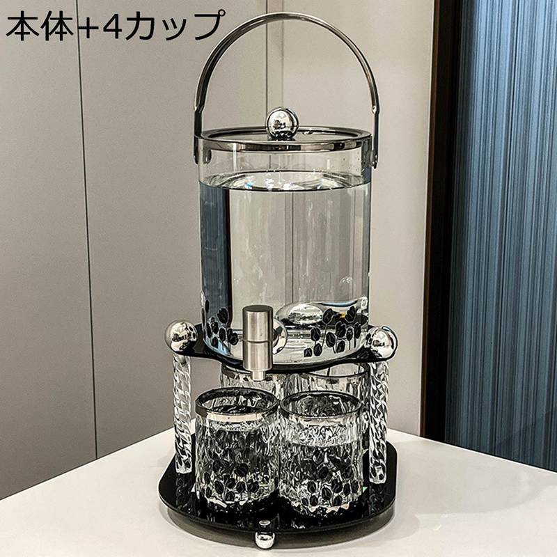 冷水筒 取っておく貯蔵タンク ドリンクサーヴァー 3.6L 熱湯可 広口 お水ポット INS風 花柄 水道の栓付き添い人水さし ドリンクディスペンサー 読みやすい 保護すること瓶 フルーツお茶 窈窕たる 麦茶ポット 食べ物屋 野球クラブ