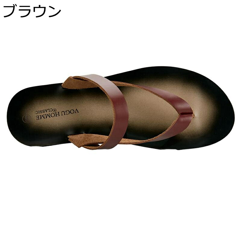 スリッパ トングサンダル メンズ 革サンダル ルームシューズ ストラップ 本革 牛革 レザー 外履き 春夏 鼻緒付き 軽い 日常 滑り止め 柔らか 足に優しい 紳士用 室内/室外履き 病院 職場用 ベランダ用 事務所