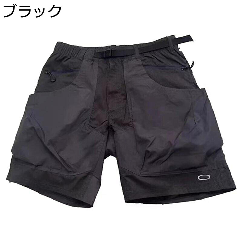 ドライ メンズ カーゴパンツ ショートパンツ 大きいサイズ ミリタリー 機能性 ハーフパンツ 5分丈 短パン ワイド 夏服 調整紐 ゆったり 通気性 スポーツ 速乾 蒸れにくい 薄手 アウトドア