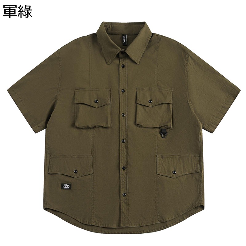 メンズ 心地好いプルオーバー 夏服 アウトドア 半袖 細工物プルオーバー 御役目服 アメカジ マルチ衣嚢 ゆったり 折り襟 厚地の外套 カーディガンス 吸汗 通気性 男女兼用 今めかしい 表どおり系