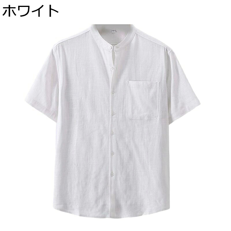 綿麻シャツ メンズ 半袖 トップス 開衿 カーディガン シンプル 無地 薄手 軽い カジュアル 男性用 カーディガン 快適 吸汗 通気性 ファッション 通学通勤 普段着 春夏服