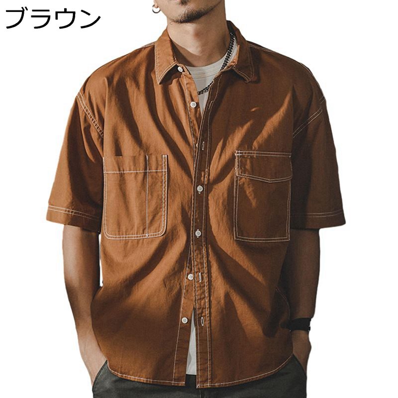 メンズ 半袖プルオーバー 夏 細工物プルオーバー 御役目服 アウトドア 表どおり ゆったり 折り襟 トップス 執務室 綿 お肌に愛想のいい 通気 おおきい大きさ 今めかしい 通学 通い 普段着