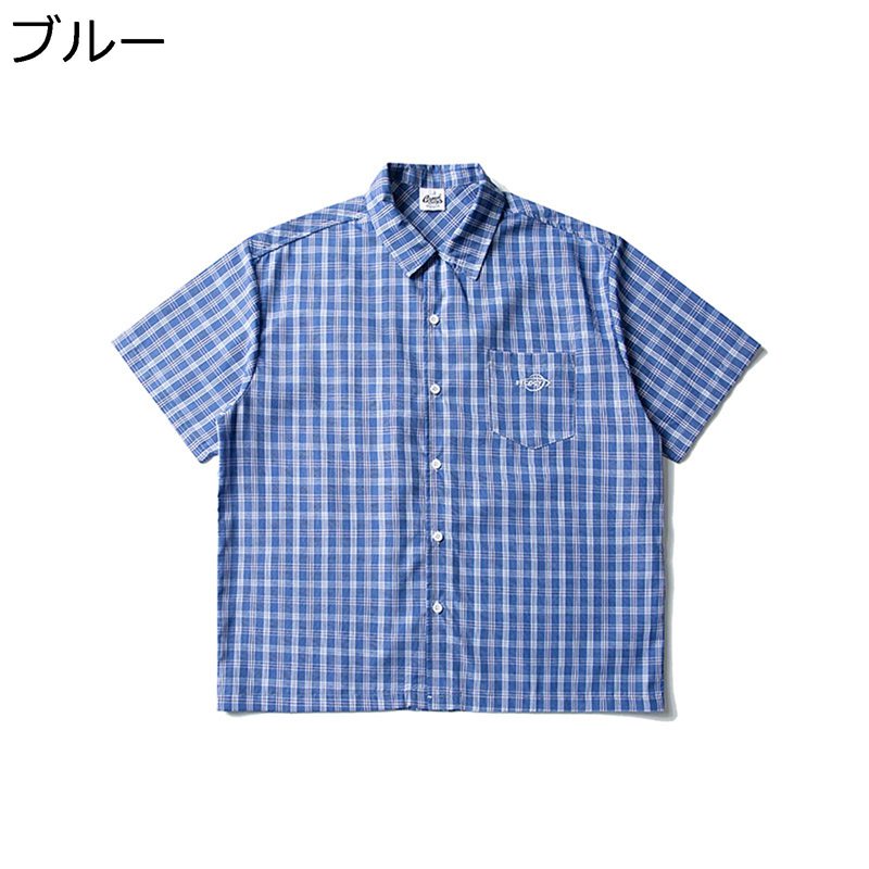 カジュアルシャツ チェック柄 半袖シャツ 薄手 ライトアウター メンズ 開襟 オフィス 男性用 ルーズ カーディガン トップス 通気性 お肌に優しい 日常 通勤 通学 春夏秋