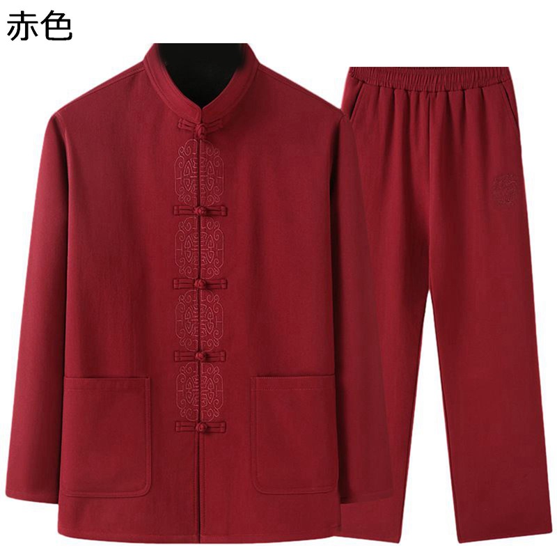 唐装 メンズ 長袖 チャイナシャツ 冬服 厚手 裏起毛 ビジネス 紳士服 チャイナボタン ポケット付き 大きいサイズ トップス アウター チャイナ風 宴会 普段着 父の日 お祝い