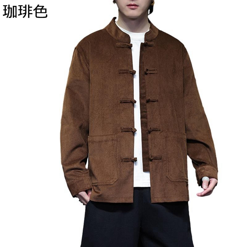 メンズ 唐装 チャイナ服 長袖 チャイナ風 薄手 漢服 伝統服 チャイナボタン トップス アウター 速乾性 通気吸湿 大きいサイズ カジュアル 通学 お出掛け 練習用 デイリー 春夏秋