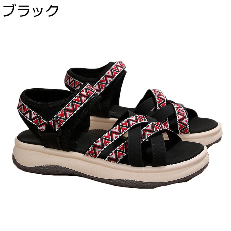 リラックスサンダル サンダル レディース 厚底 軽い 歩きやすい 美脚 ストレッチ オープントゥ 静音 身長アップ 旅行 休暇 海辺 ハワイ風 ビーチ ウォーキング ファッション カジュアル 夏用