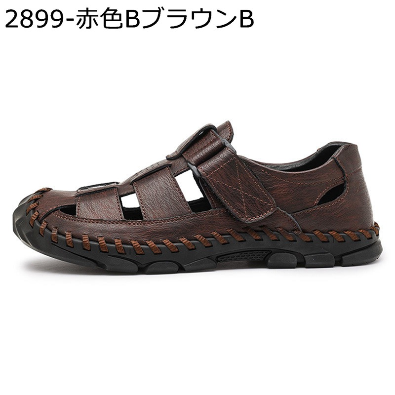 メンズ アウトドアサンダル 夏用 大きいサイズ つま先保護 ベルクロ ビーチサンダル スポーツサンダル 滑り止め 耐久性 防水 旅行 運転 蒸れ 通気 防滑 水陸両用 カジュアル トレッキング