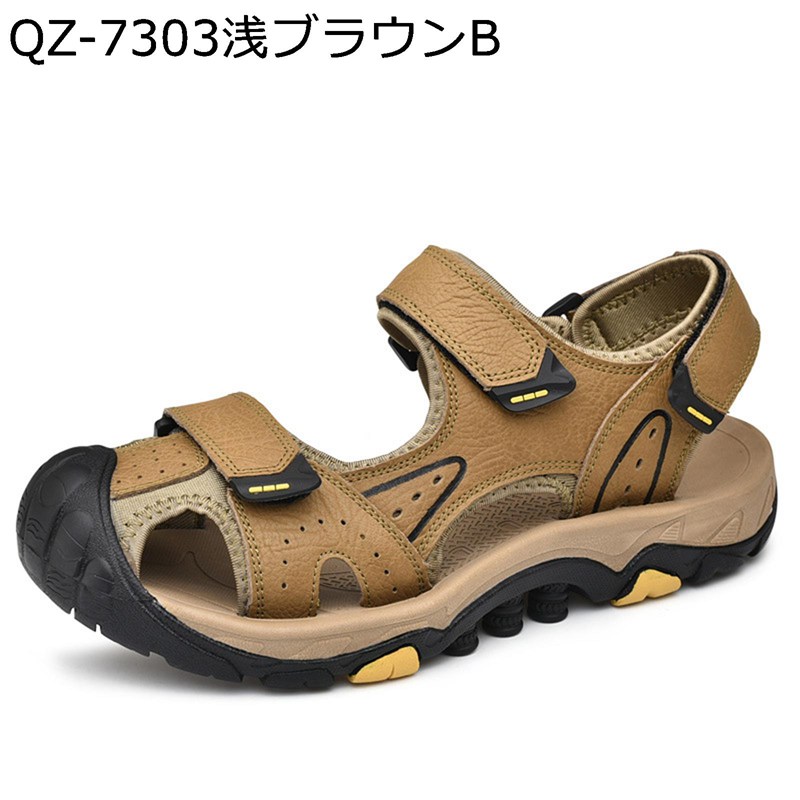 スポーツサンダル ビーチサンダル 水陸両用 メンズ つま先保護 ベルクロ ファッション 夏用 大きいサイズ 防滑 通気性 消臭 歩きやすい ウォーターシューズ 父へ 海用 川遊び カジュアル