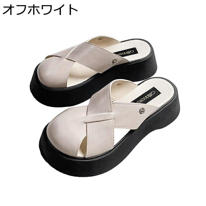リラックスサンダル レディース つま先保護 サンダル 安定感 通気性 美脚 厚底 オフィス 高反発 オープントゥ やわらか 身長アップ 外履き 旅行 休暇 レザー 海辺 御洒落 シンプル 夏 耐久性