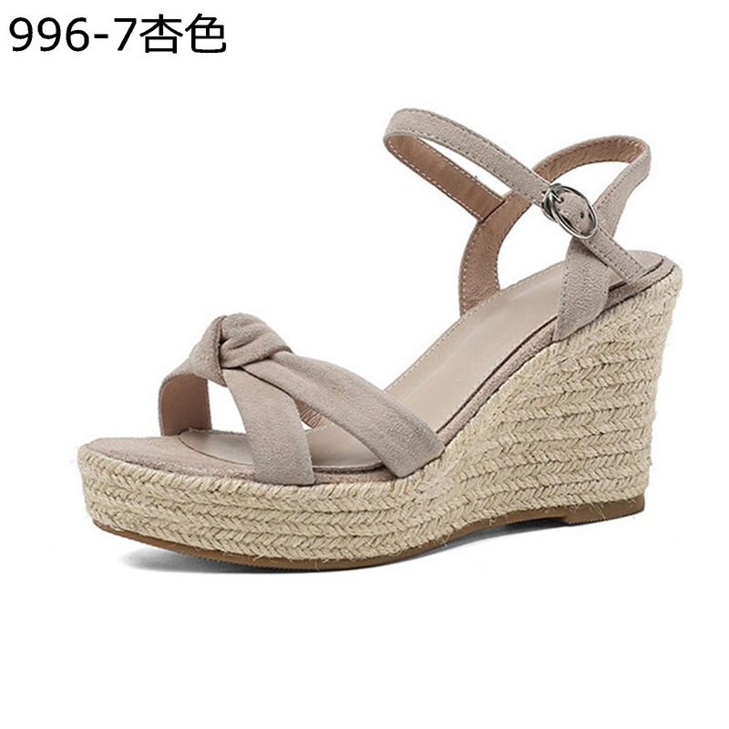 厚底サンダル レディース サンダル 安定感 通気性 美脚 ニット ウェッジソール ストレッチ オープントゥ やわらか 身長アップ 外履き 旅行 休暇 海辺 ファッション 散歩 カジュアル 夏用 丈夫