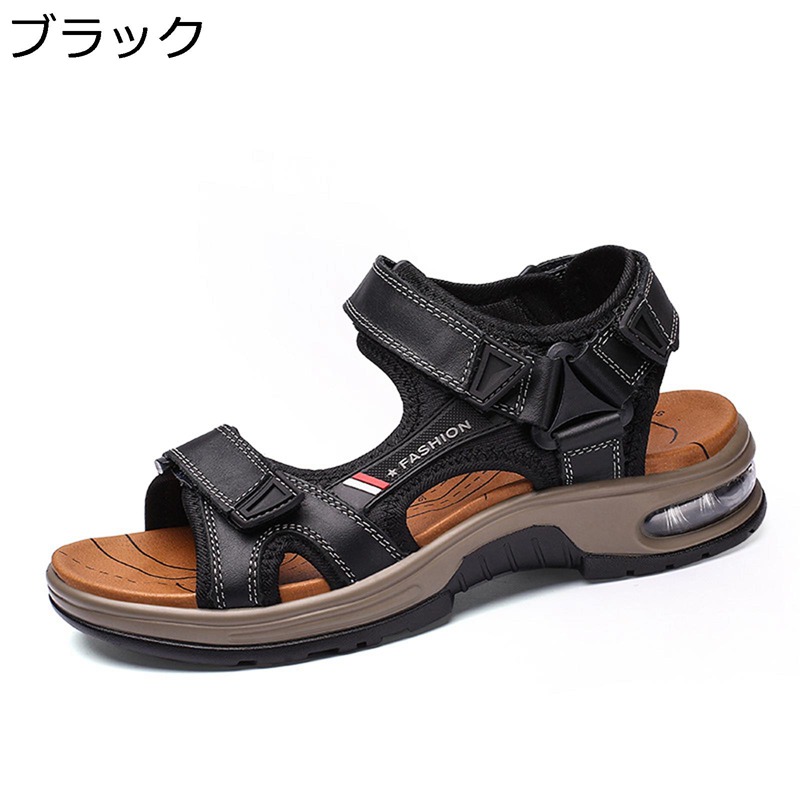 メンズ ビーチサンダル アウトドア マジックテープ クッション 歩きやすい 快適 蒸れない 耐久性 軽量 ノースリーブ 夏 登山 ジョギング スポーツ カジュアル 男性 おおきいサイズ