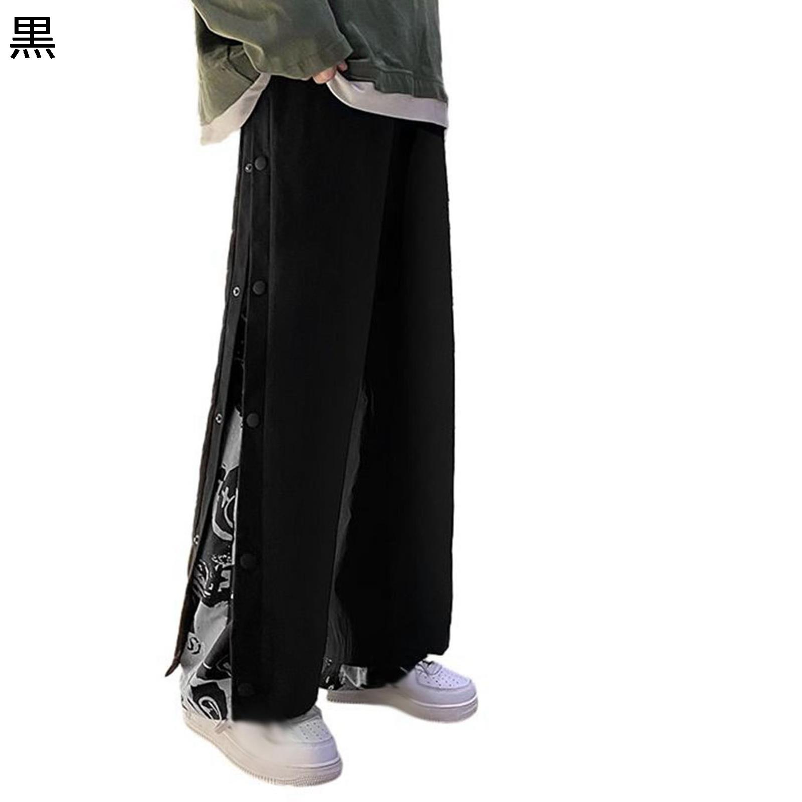 ワイドパンツ ロングパンツ チノパン メンズ レイヤード パッチワーク ウエストゴム調整 ルーズ 通気性良い 薄手 柔らか コーデやすい ベーシック 四季 通学 普段着 オシャレ アウトドア