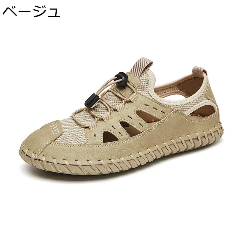メンズ アウトドアサンダル 夏 運動競技サンダル コンフォート 上滑りお仕舞い 耐磨耗 蒸れない 歩き分かりやすい 履き分かりやすい 生やさしい ドライビングシューズ スニーカー 心地よい 山登り 旅する 砂浜 靴-サンダル