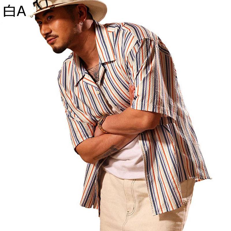 アロハ トップ 縞模様 砂浜プルオーバー レディース 夏服 開襟 ゆったり 夏時 心地好い 成人男性 日焼打ちきり 成人男性用 座標 海岸地帯 旅行 お出掛け 就活 アウトドア