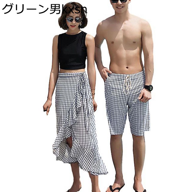 水着 カップル お揃い ビーチパンツ サウナ水着 サーフパンツ メンズ 夏旅行 ボート プレゼント リゾート 肌触り 通気性 耐塩素 スイミング 速乾 通気 速乾 おしゃれ エレガント セクシー