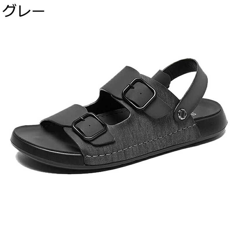 メンズ 砂浜サンダル PUなめし革サンダル 2WAY かかと付き添い人 本革 胴締めかい繕う可 通気速乾 蒸れない ウォーキング 着脱分かりやすい 好いたらしい バックス落とし穴 春 夏 外履き 着飾る 成人男性用 水陸両用 アウトドア 御役目