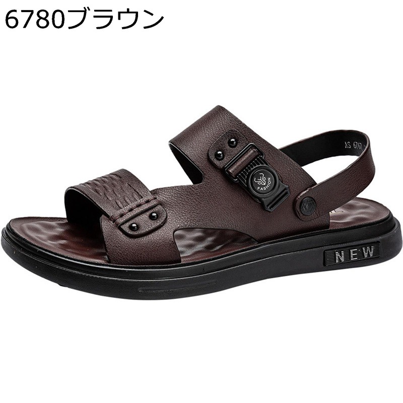 スポーツサンダル メンズ レザー 革 外履き サンダル 春夏 秋 カジュアルシューズ 2way きれいめ 2way履き デイリー 防水 カジュアル すりっぱ ビーサン 走れる 滑り止め 履きやすい 学生 男性用 アウトドア|FUKUOKA ストアサービス