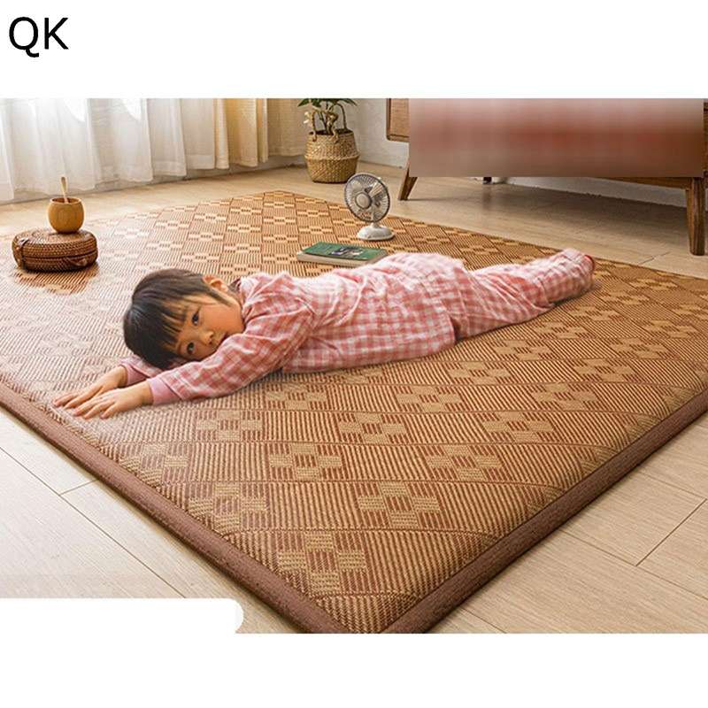 夏用カーペット 天然藤竹 滑り止め 涼しい 夏用マット エリアカーペット 洗える ダニ防止 防音 耐摩耗性 通気性 抗菌防臭 和室とリビングルーム ベッドサイドクロール