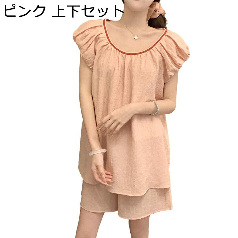 ルームウェア 夏用 パジャマ レディース 半袖 ネグリジェ コットン 肌触りの柔らかい 家着 寝間着 薄手 通気 吸湿性 速乾性 ナイトウェア カジュアル ゆったり おしゃれ