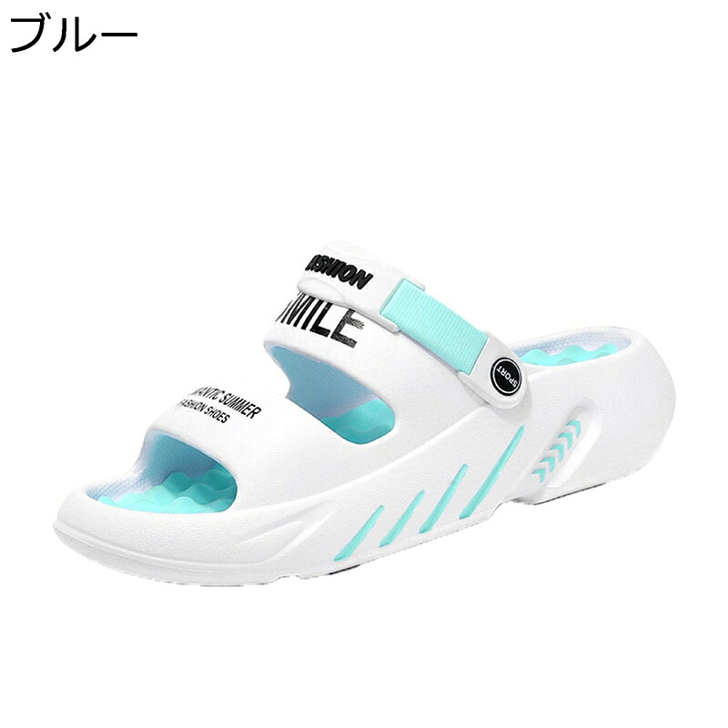 メンズ厚底サンダル 2WAY スポーツサンダル 軽量 EVA素材 ソールクッション 滑り止め 通気性 防臭 歩きやすい オフィス/スポーツ対応 夏用 幅広 さんだる カジュアル ルームシューズ ビーチ 温泉 海 シャワー