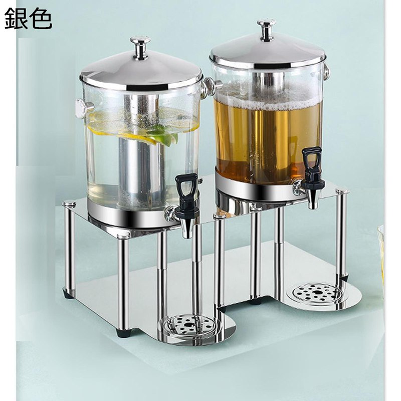 ドリンクサーバー ステンレス製ドリンクピッチャー 蛇口付き 飲料ディスペンサー 耐冷 耐熱 大容量 お茶ポット 透明 使いやすい 目詰まり防止 家庭用 お店用 ドリンクショップ プレゼント