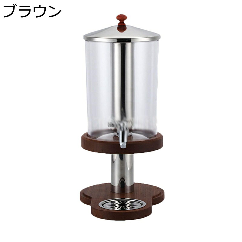 ドリンクサーバー 大容量 ピッチャー 蛇口付き プラスチック製 無垢材の台座 耐熱耐冷 熱湯可 洗いやすい お茶ポット 飲料ボトル レモネード 飲料収納瓶 結婚式 業務用 保存容器