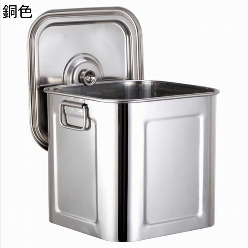 ステンレススープバケツ 四角い桶 食品保存容器 保存容器 貯蔵タンク ミルクティーバケツ ステンレス製 広口大容量容器 水筒 蓋付きステンレスバケツ 防災用品 スポーツドリンク対応 ビュッフェ
