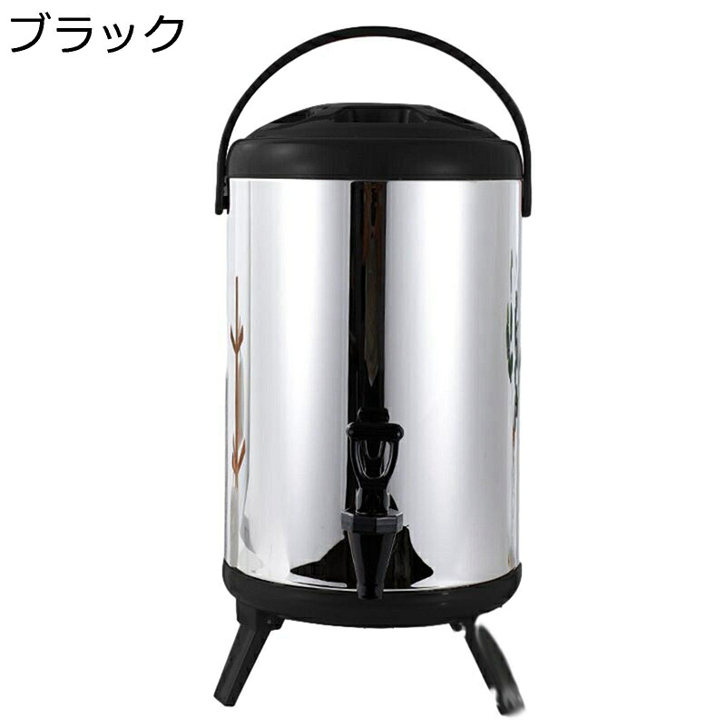 ミルクティーバケツ ステンレス 蓋付き断熱バケツ コールド飲料ディスペンサー 蛇口付き 保温ポット コーヒーポット 飲料ディスペンサー 魔法瓶 脚付き ジュース ミルク ミルクティー 業務用 家庭用｜FUKUOKA ストアサービス