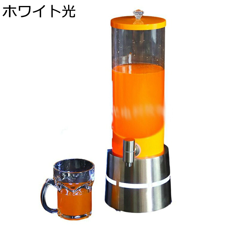 ドリンクサーバー クリアビールタワーディスペンサー 冷水筒 3L 大容量 ドリンクピッチャー LED 卓上ドリンクタワーディスペンサー 飲料ディスペンサー 飲料/ビール/酒/ワイン用ディスペンサー 麦茶ポット|FUKUOKA ストアサービス