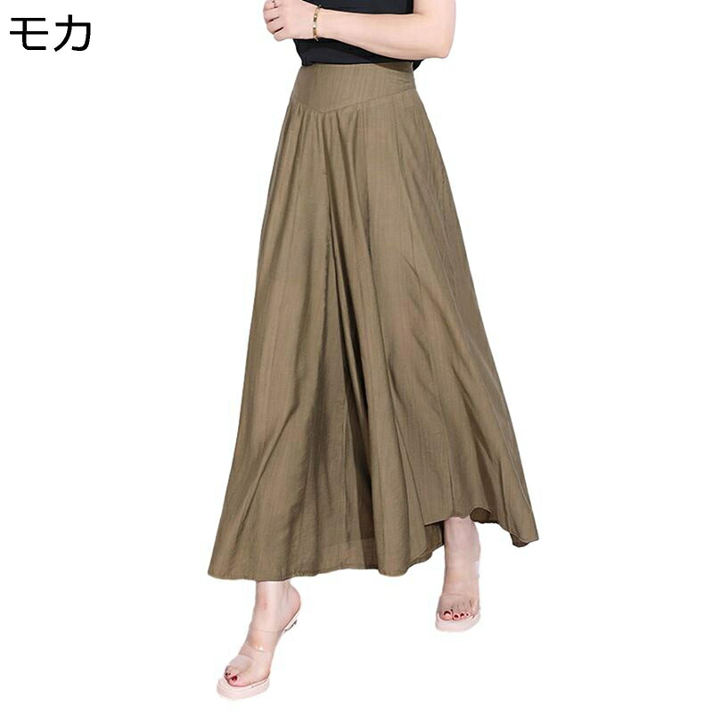 キュロットスカート プリーツ ワイドパンツ レディース スカート風 ハイウエスト 脚長効果 ロング丈 スカーチョ ゆったり フレアパンツ ワイド 薄手 着痩せ 美脚効果 夏用 デート 休日 キレイめ