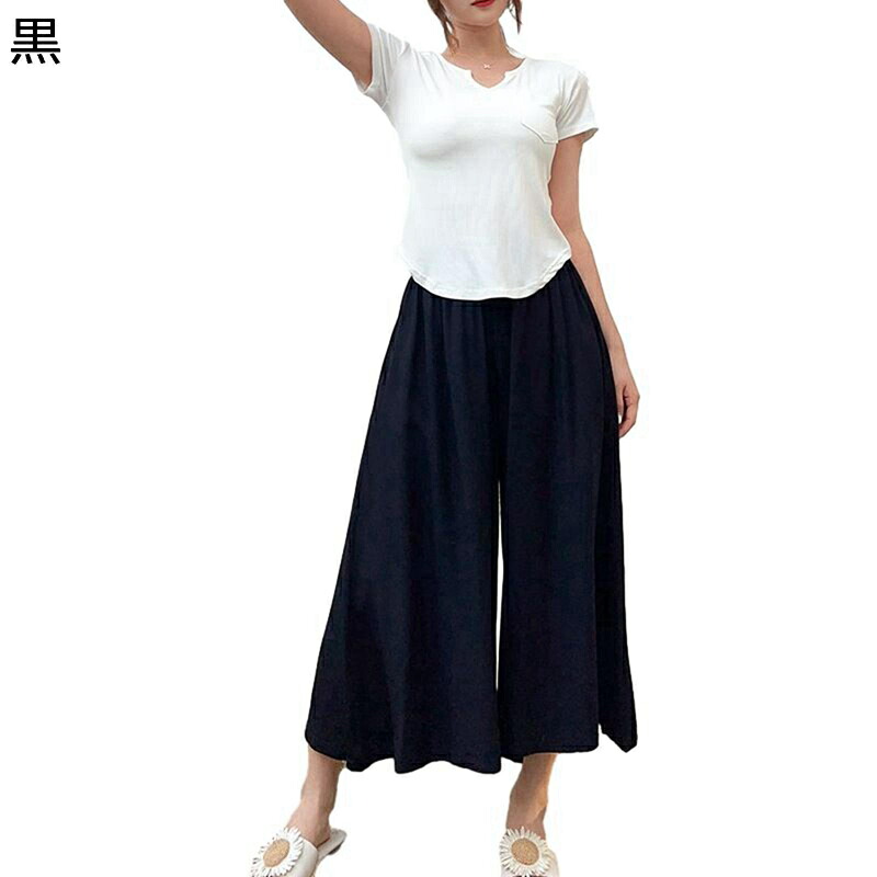 レディース ロングパンツ ワイドパンツ オーバーサイズ キュロット カジュアル ベーシック チノパン ボトムズ 日系 良い肌触り 軽量 丈夫 長持ち お出掛け ランニング 運動 コーデやすい