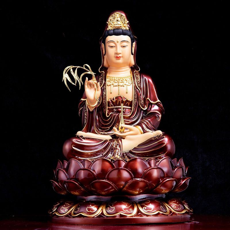 観音像 観音菩薩 仏像 仏壇仏像 坐像 飾りつけ 金管楽器製 縁起物 風水グッズ 厄除け 開運 手当て 室内装飾 開運グッズ 開運祈とう 厄災除け 伝染病逃げ失せる 差し上げ物 お年老い 敬老の日 仏教備品