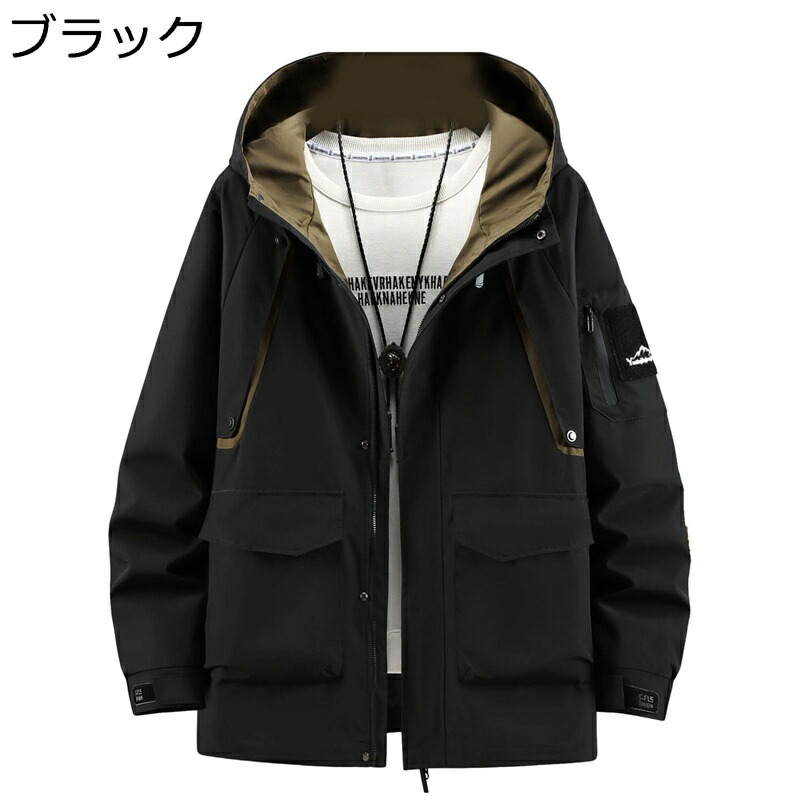 トレンチコート 気が大きい大きさ ボンネットパーカー スプリングコート 春服 メンズ ジップアップ ウィンドブレーカー 上衣 古典派音楽 膝丈 厚地の外套 薄っぺら 軽さ 防風 お出掛け 御役目 執務室 秋服