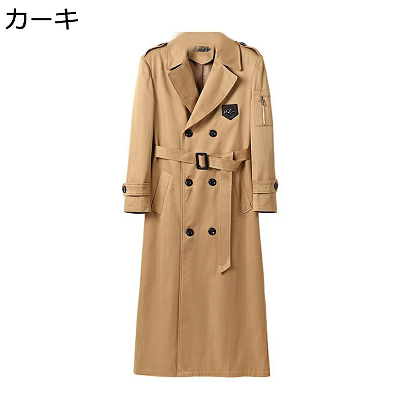 大きいサイズ トレンチコート スプリングコート 春 メンズ 肩ボタン ダブルブレスト チェスターコート アウター ファッション ミドル丈 ジャケット 無地 撥水 ビジネス 通勤 カジュアル 春秋