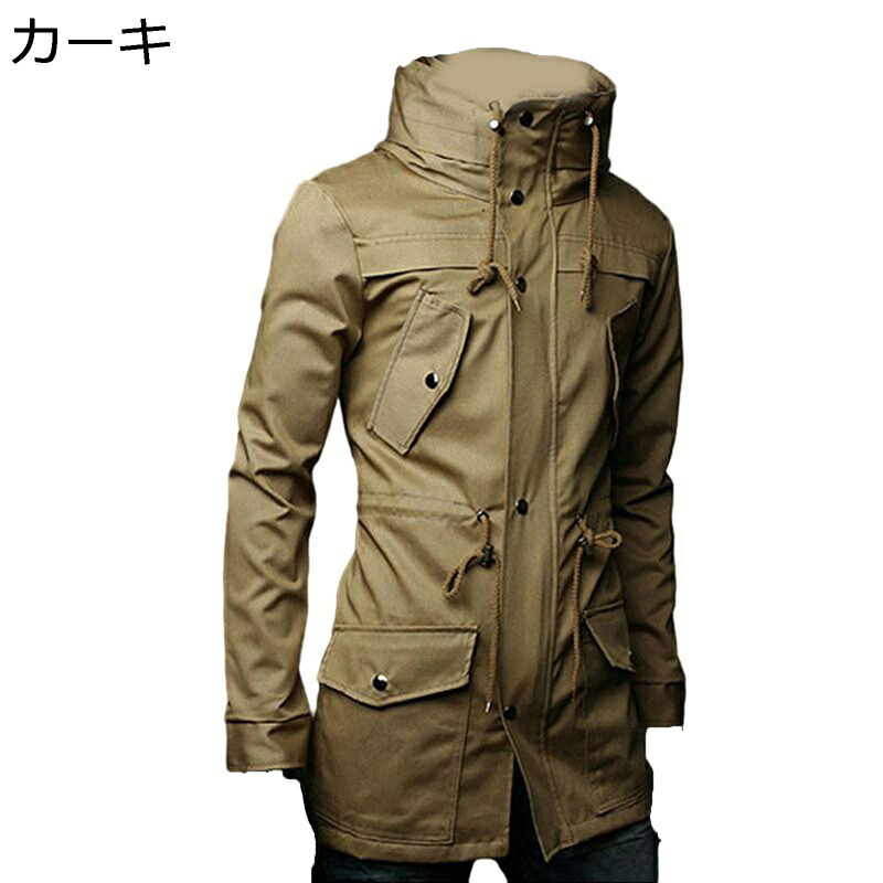 トレンチコート メンズ モッズコート 音の大きさのど首 ミリタリー か細い 真っただ中丈 スプリングコート 春服 着痩せ 薄っぺら 軽さ 防風 春服 秋服 山登り 通い 心地よい トップス 流行り物