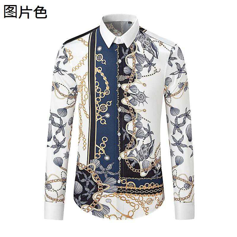 柄シャツ メンズ ボタンダウンシャツ スタイリッシュ ヒップホップ 個性 前開き 細身 カッコイイ 通気性 吸湿速乾 柔らかい コンフォート オールシーズン デイリー パーティー 街着