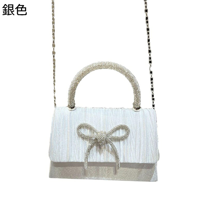 パーティーバッグ レディース クラッチバッグ 2way 結婚式 リボン サテン 携帯収納 肩掛け かわいい オシャレ ディナーバッグ ポシェット 長財布 女性 普段使い フォーマル 卒業式 発表会 演奏会 お呼ばれ