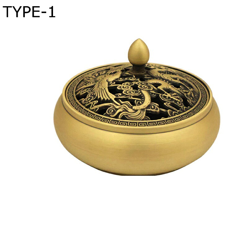 お香立て 龍鳳蓋付き添い人 ヴィンテージ卓上香炉 金管楽器芸術品 異臭 身寄り用リビング御部屋 や執務室の室内装飾用 線香立て 香炉 仏壇用香炉 今めかしい お香立 丸型 お香置き 癒し 思い入れる 伸び伸びする 茶道具
