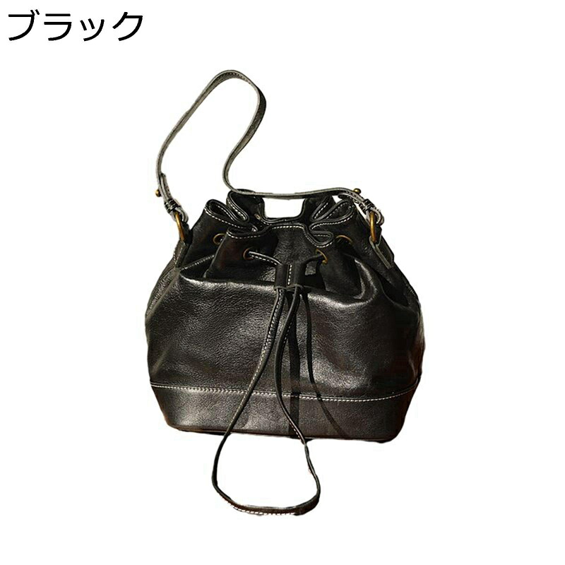 バケットバッグ バケツバッグ レディース 牛本革 ドロスト 自立 ワンショルダーバッグ 手提げ 2way ポケット付き ショルダーストラップ おしゃれ ファッション愛好者 ソフト ななめがけ セレモニー|FUKUOKA ストアサービス