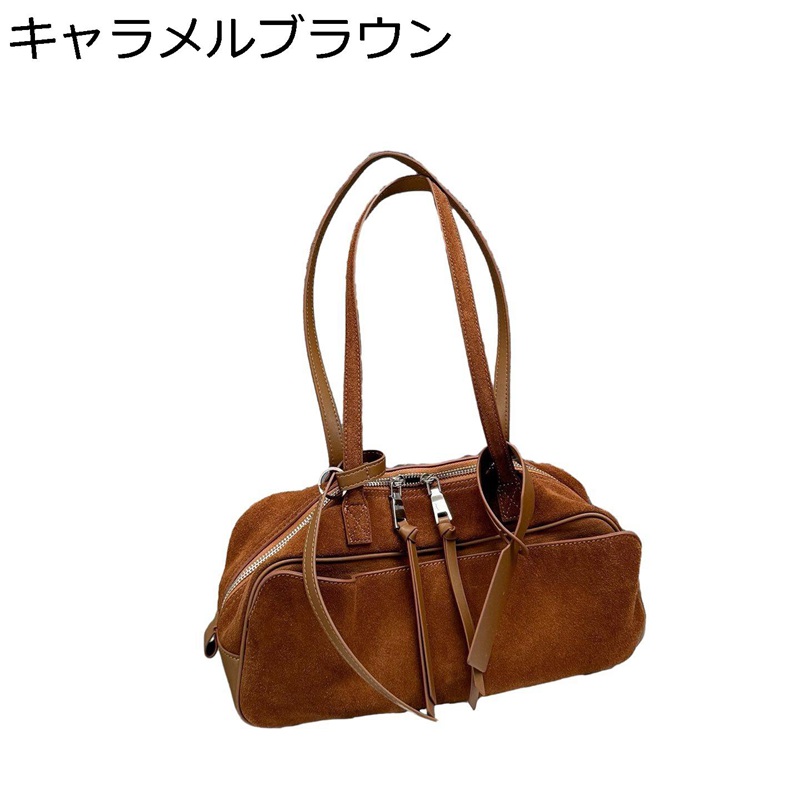トートバッグ レディース 牛本革 ショルダーバッグ スエード ハンドバッグ 大容量 ポケット付き ストラップ付き ファスナー シンプル 小銭 鍵 小物入れ 便利 女性 肩掛け 制服 学校 通勤 通学