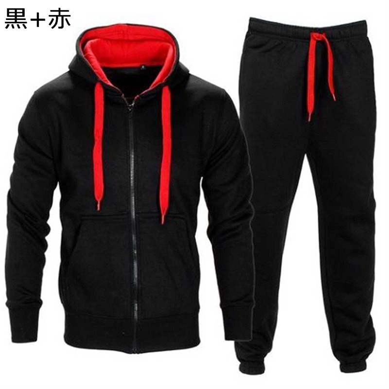 パーカーセット 2着 上下セット ロングパンツ スウェットパンツ フード付き メンズ ジップアップ フード付き ポケット ゴムウエスト 秋春 スポーツウェア トレーニングウェア 通勤通学