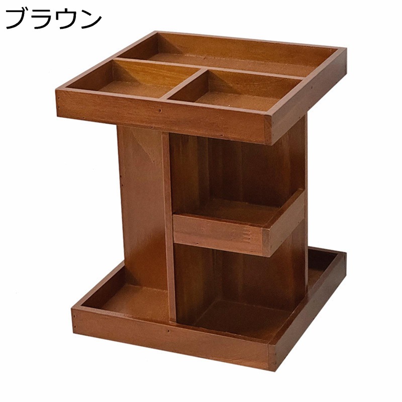 メイクケース 収納用品 コスメボックス 化粧品 仕切り 回転式 多段構造 大容量 木目調 ナチュラル感 スキンケア用品収納 机上/卓上収納 多用ケース 一体型 省スペース キッチン 友人 ジュエリー収納 化粧台