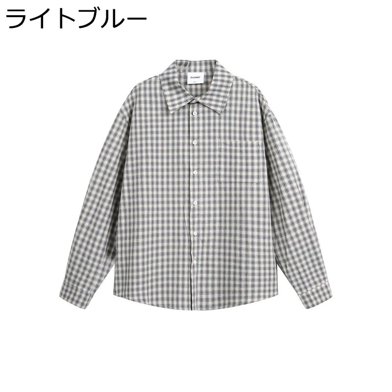 開襟シャツ メンズ 長袖 ワイシャツ チェック ボタンダウン 男女兼用 韓国風 コーディネート 襟付き ゆったり アメカジ ストリート 学院風 ヴィンテージ ビッグシルエット やわらかい 春秋服 ジャケット ペアルック
