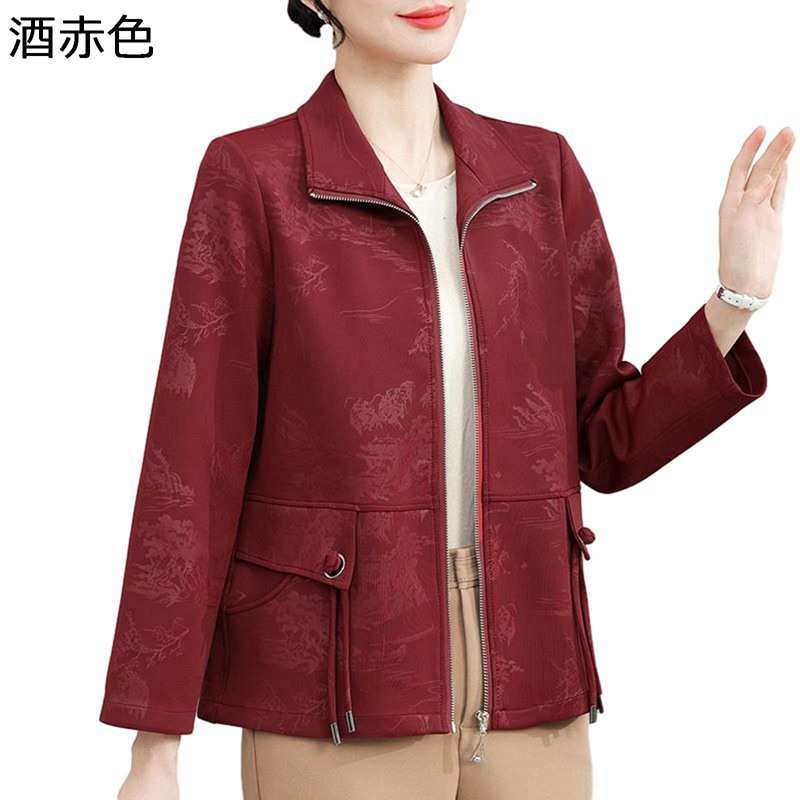 ジャケット レディース ブルゾン 春秋服 前開き ファッション プリント 着痩せ 大きいサイズ エレガント 柔らかい ゆったり おしゃれ 中高年 アウター 日常着用 パーティー 誕生日プレゼント