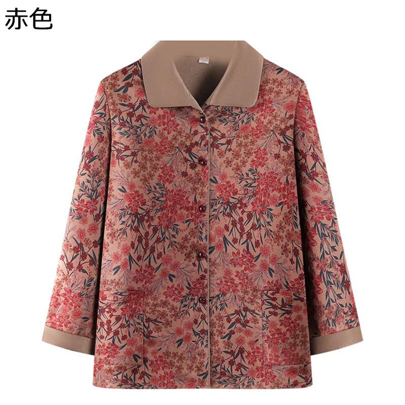 唐装 ママ服 カジュアルブラウス レディース 中年 高齢者向け おばあちゃん 春秋用 シニア 女性 シャツ 花柄 プリント エレガント 日常着用 お稽古事 記念日のギフト ゆったり トップス